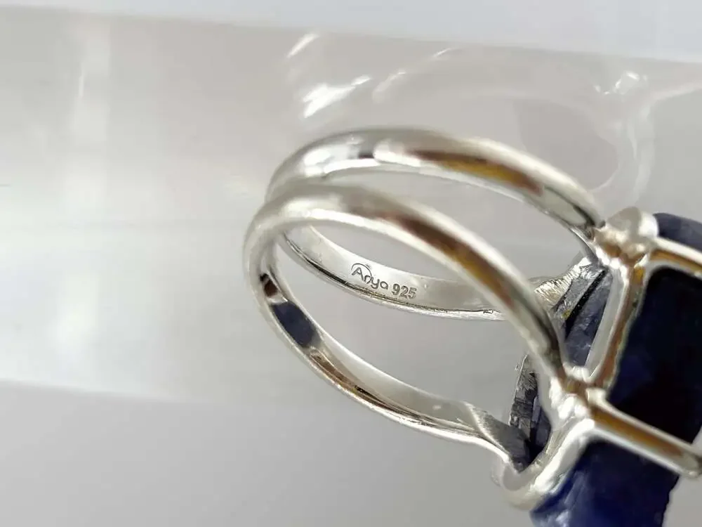 ARYA Rough Tanzanite Solitaire Gemstone Sterling Silver Claw Prong Set 925 Vinta